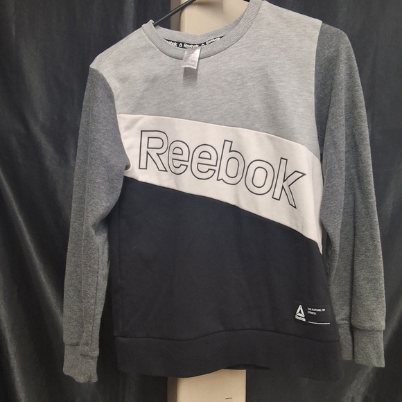 Reebok Gray and Black Color-Blocked Sweatshirt - Picture 7 of 9
